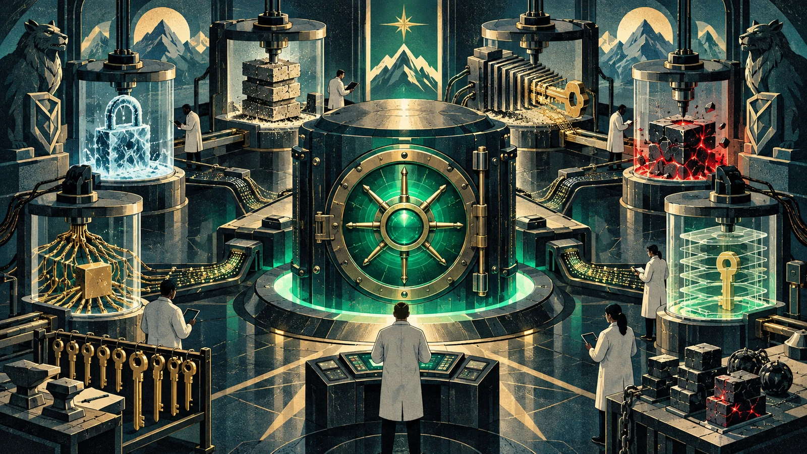 Illustrated cybersecurity scene for Best Password Managers: Ranked by Security