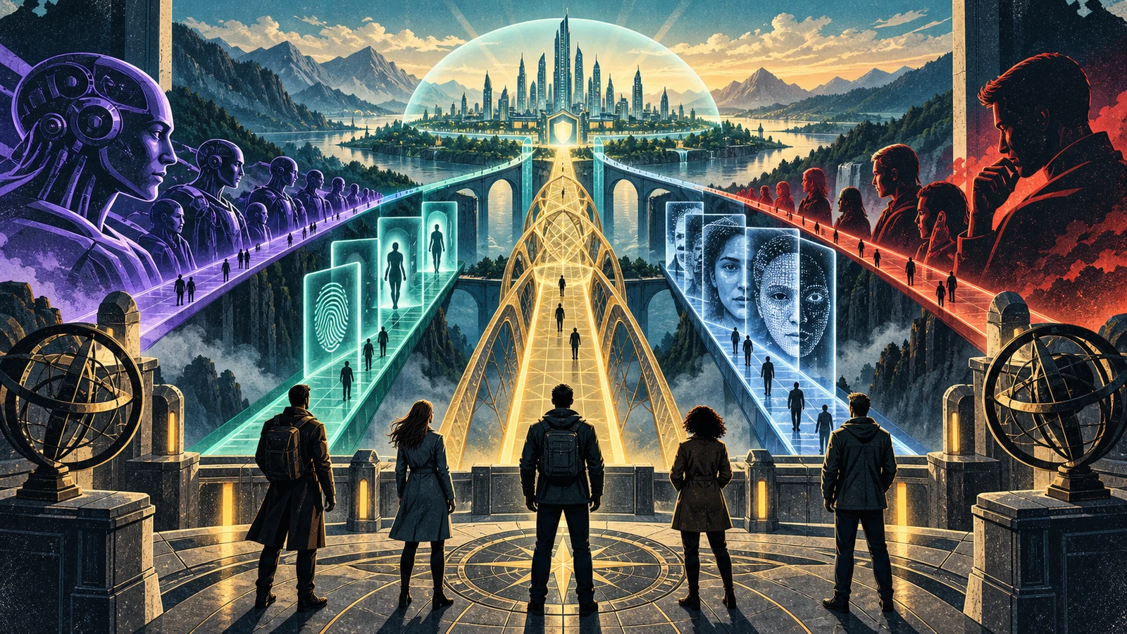 Illustrated cybersecurity scene for The Next 10 Years of Cybersecurity: A Forecast to 2036 Illustrated cybersecurity scene for The Next 10 Years of Cybersecurity: A Forecast to 2036