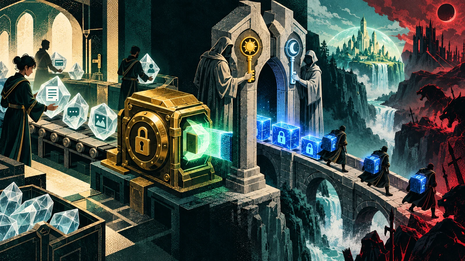 Illustrated cybersecurity scene for Encryption: How Your Data Stays Private