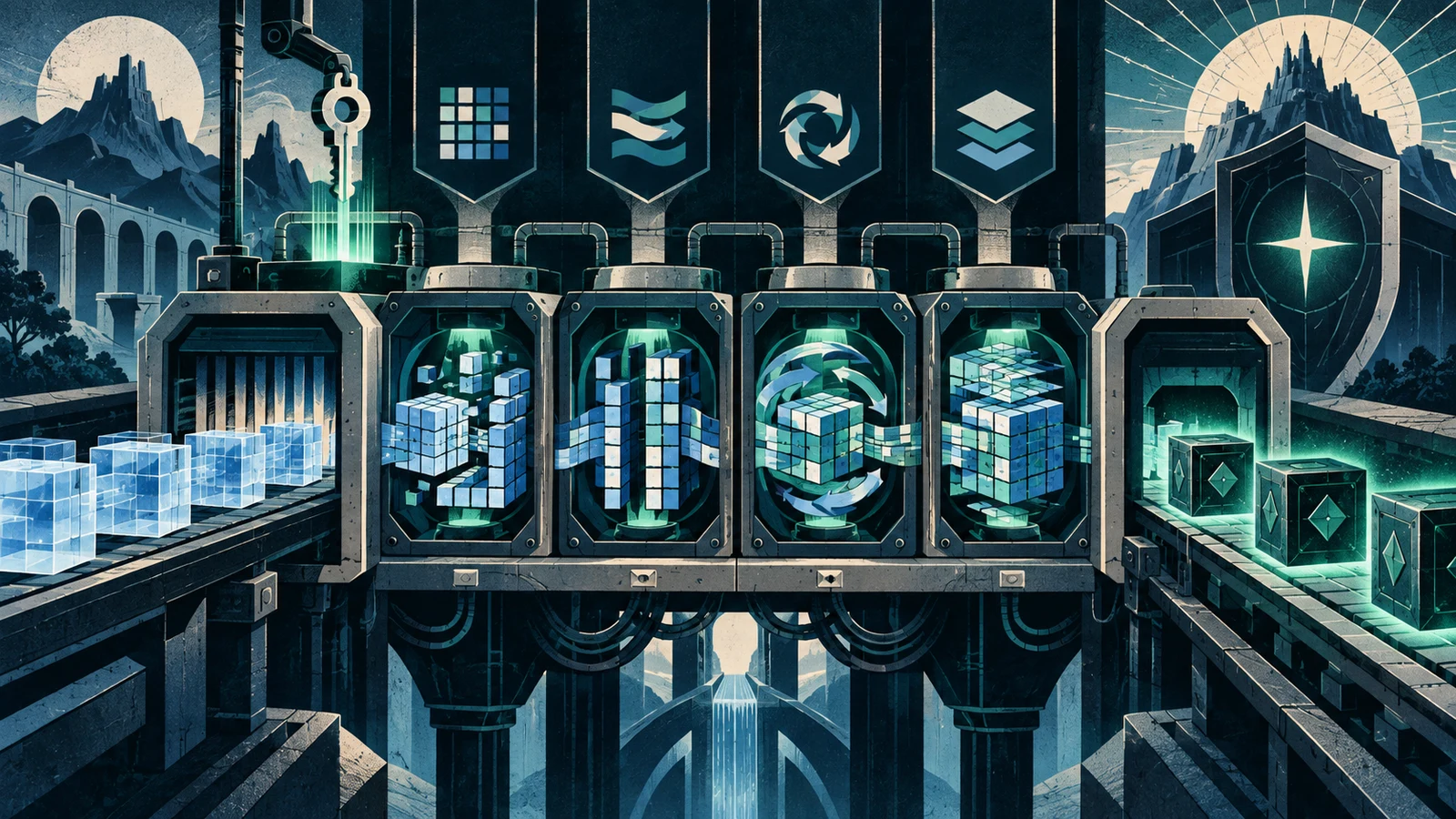 Illustrated cybersecurity scene for How AES Works: The Block Cipher Behind Modern Encryption