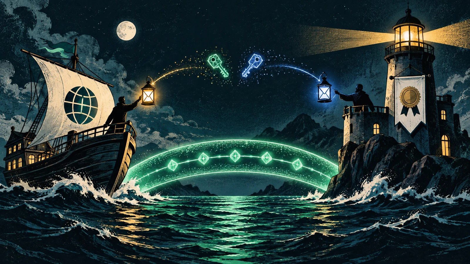 Illustrated cybersecurity scene for How the TLS 1.3 Handshake Works
