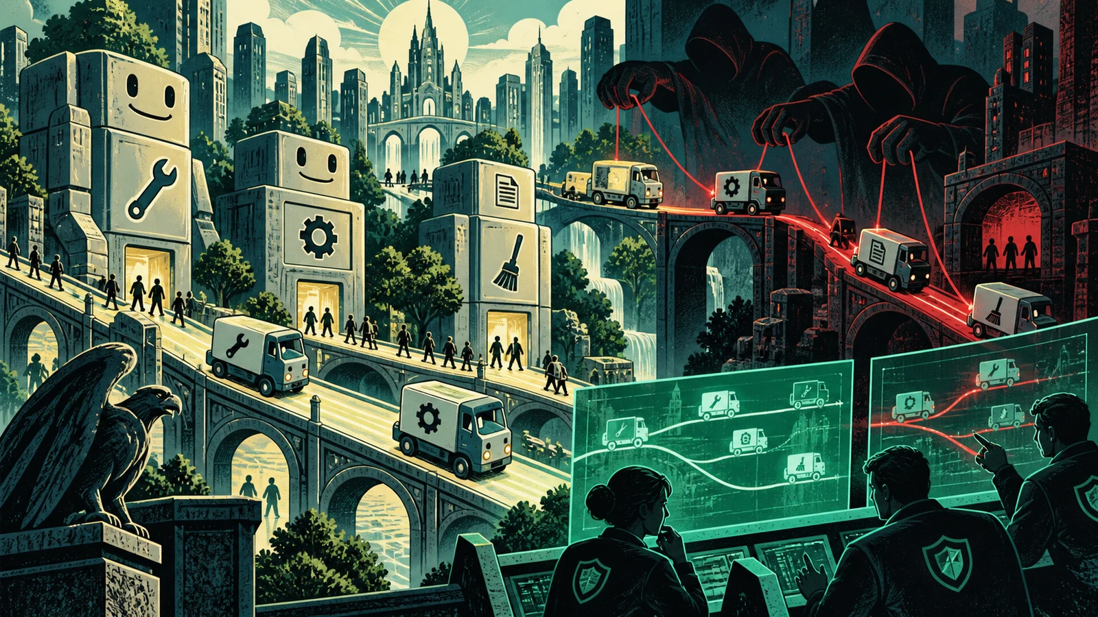Illustrated cybersecurity scene for Living Off the Land: LOLBins, Detection, and Defense