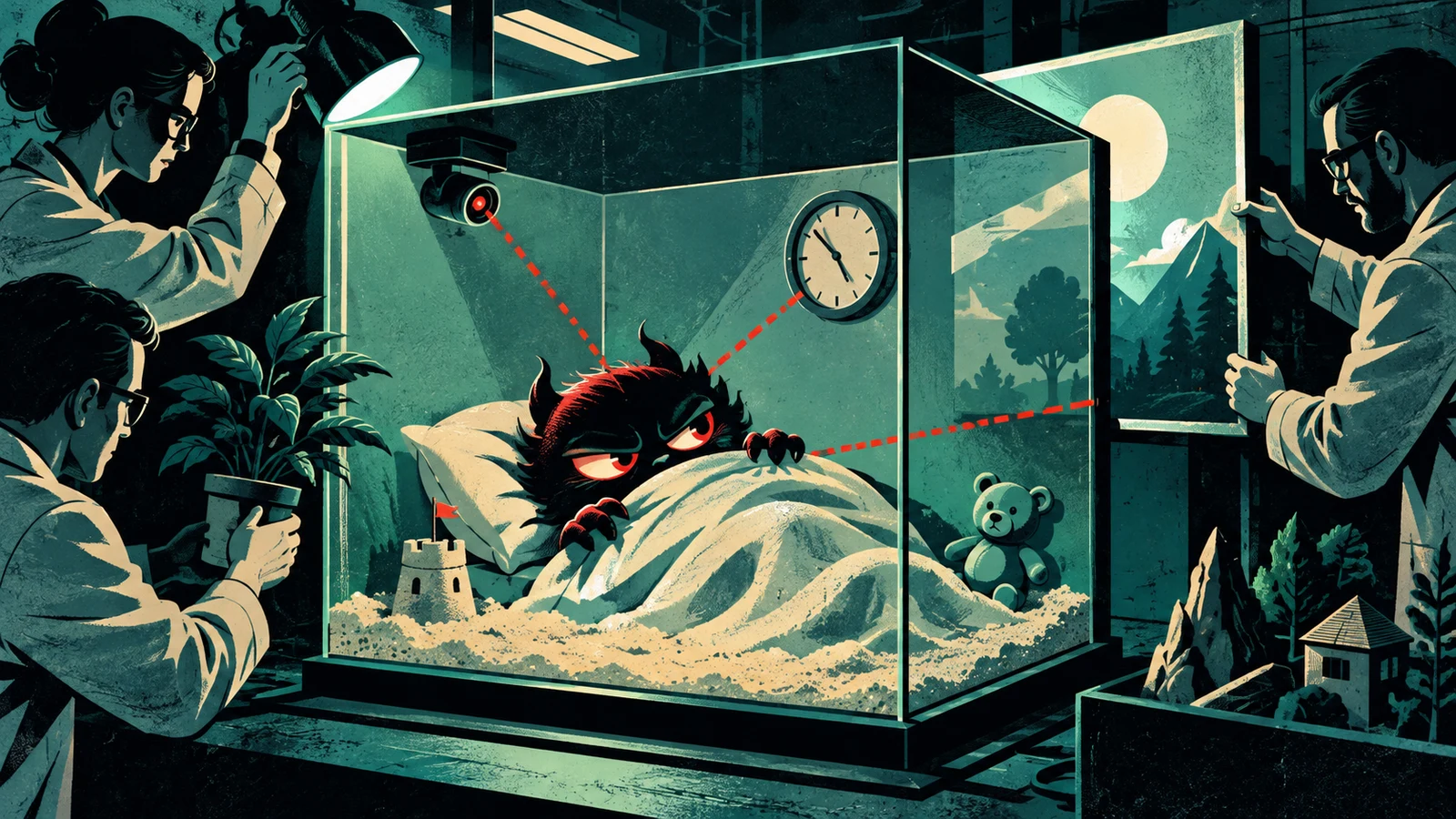 Illustrated cybersecurity scene for Malware Sandbox Evasion: How Samples Dodge Analysis
