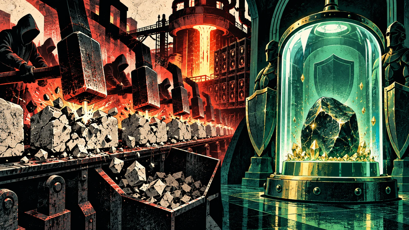 Illustrated cybersecurity scene for How Passwords Get Cracked