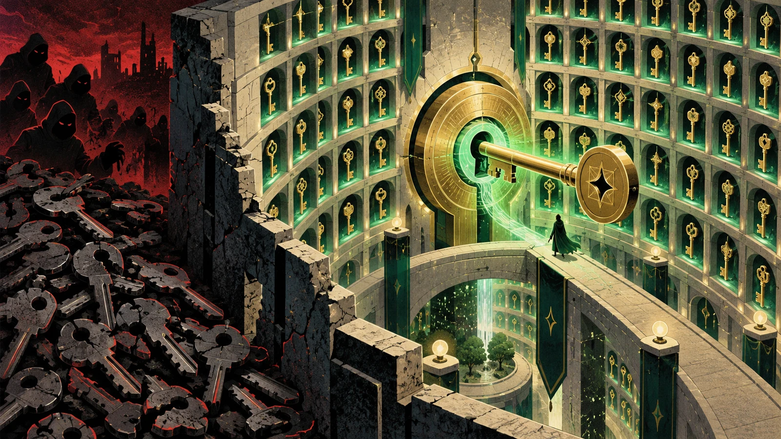 Illustrated cybersecurity scene for Password Managers: Why You Need One and How to Choose