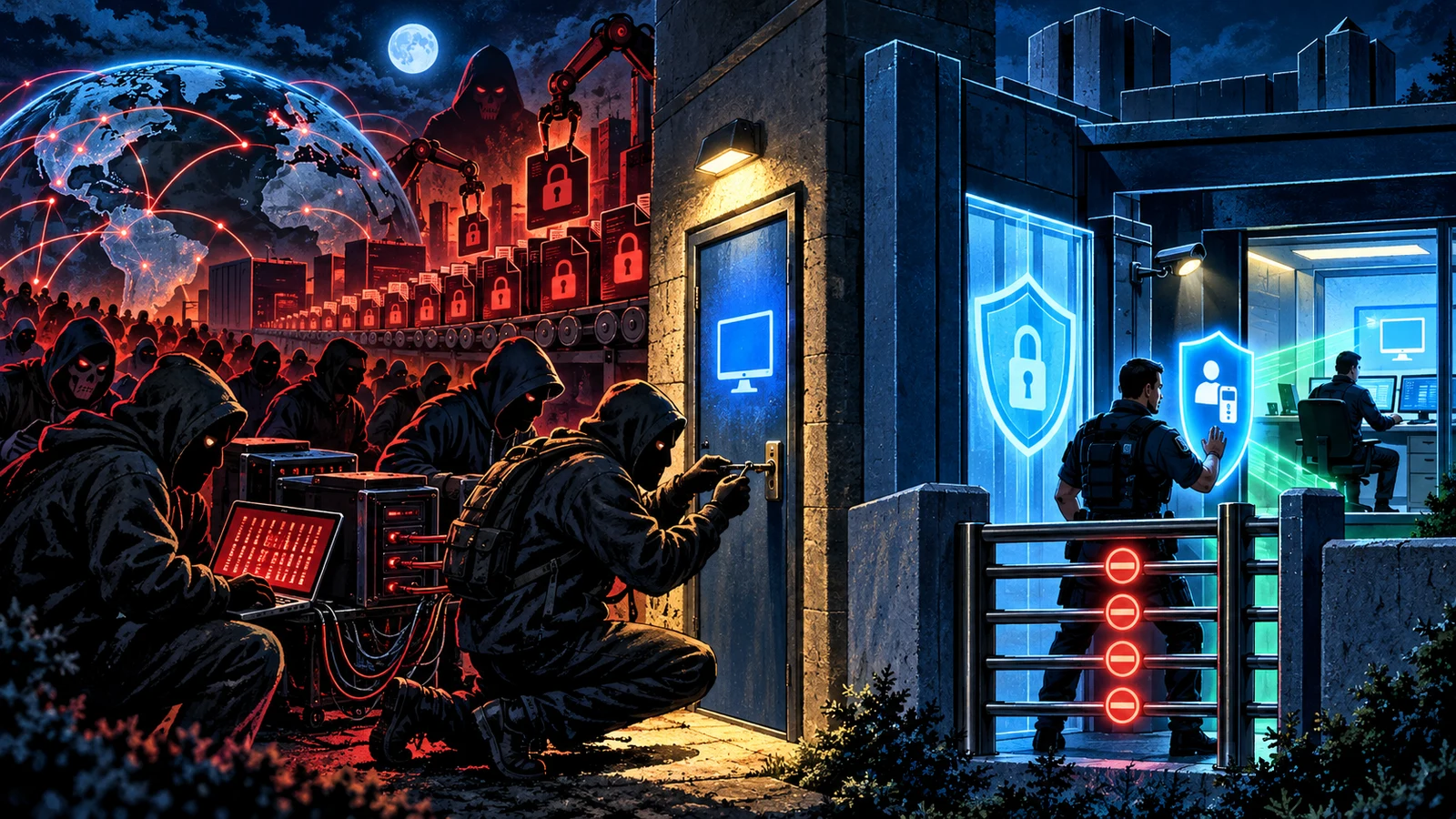 Illustrated cybersecurity scene for RDP Security: Why Exposed Remote Desktop Gets You Ransomed