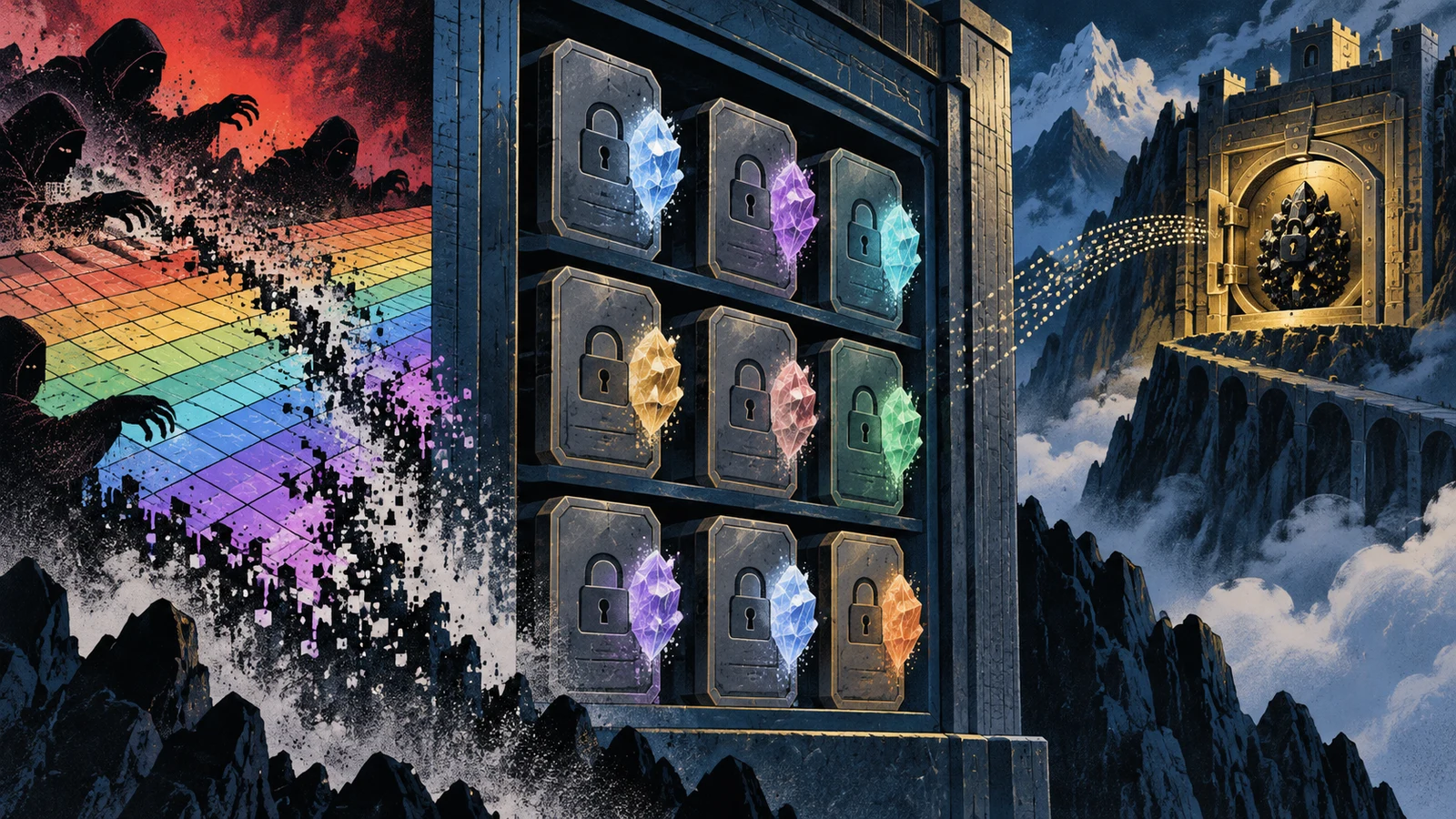 Illustrated cybersecurity scene for Salting and Peppering: Safer Password Storage Illustrated cybersecurity scene for Salting and Peppering: Safer Password Storage