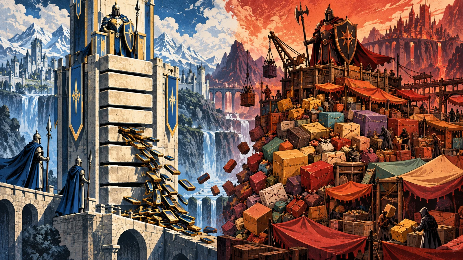 Illustrated cybersecurity scene for Stack vs Heap Overflow: Two Memory Regions, Two Exploits