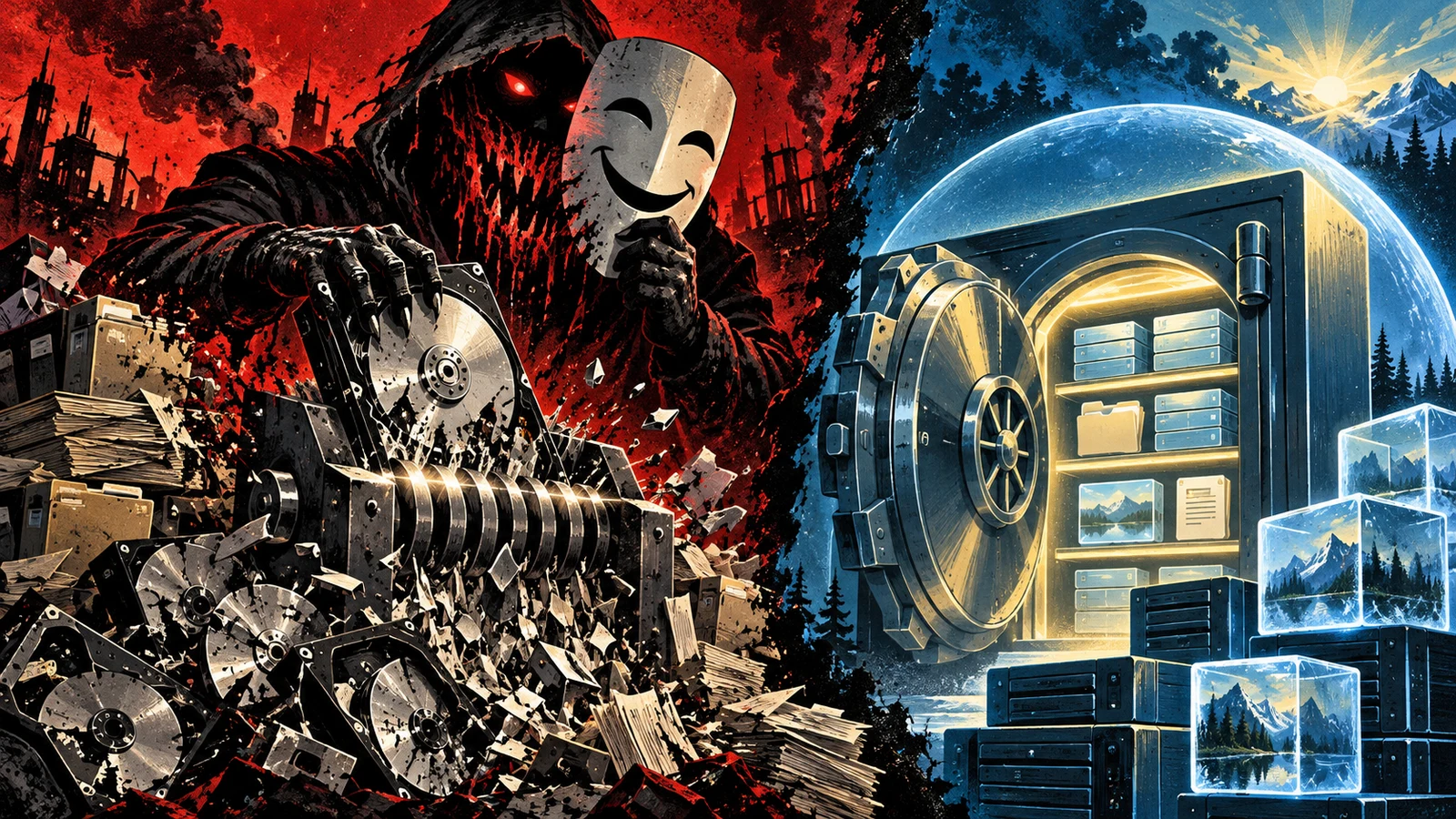 Illustrated cybersecurity scene for Wiper: Destructive Malware Disguised as Ransomware