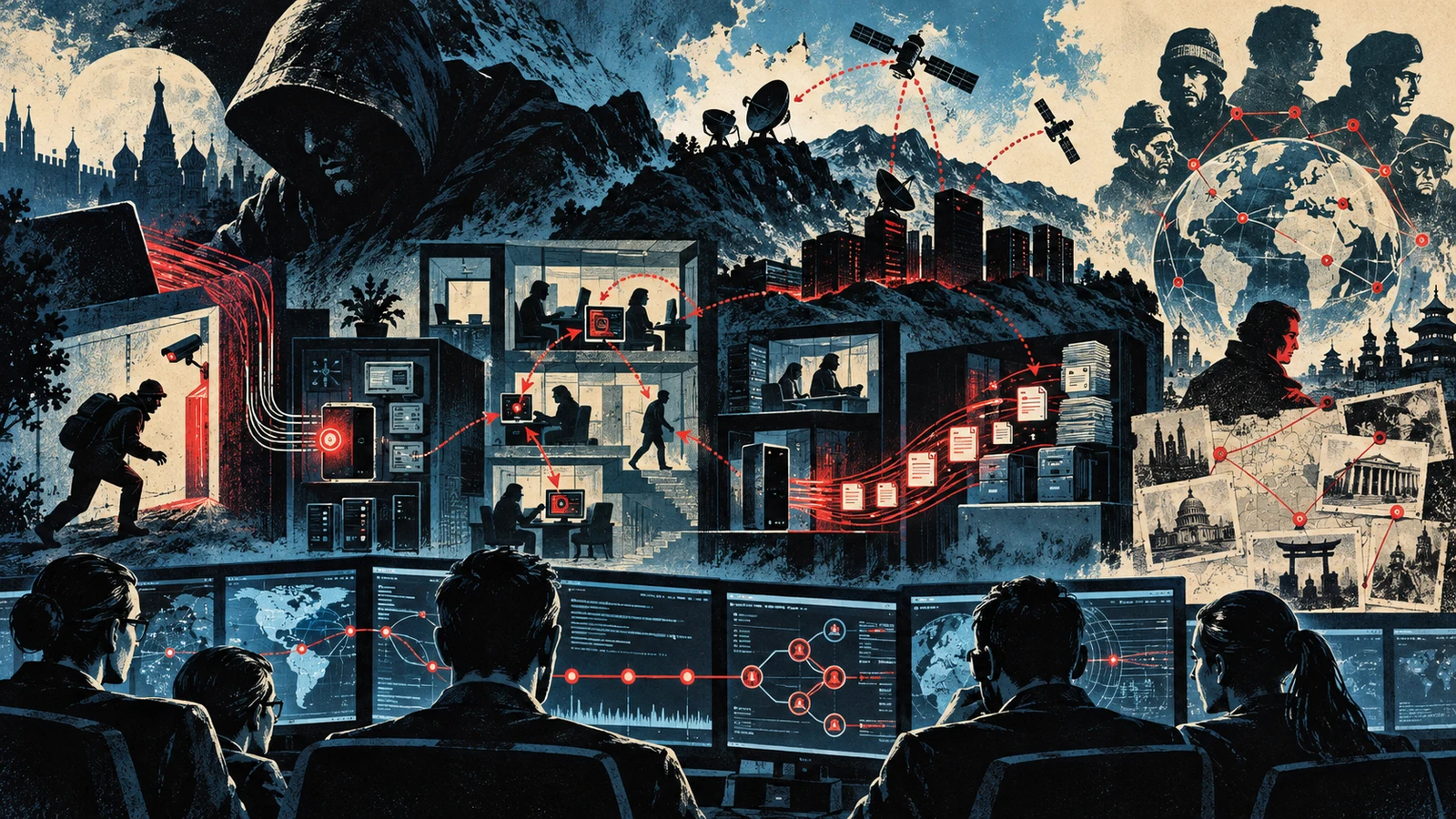 Illustrated cybersecurity scene for APT: Advanced Persistent Threats
