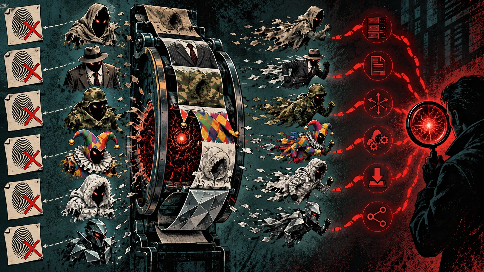 Illustrated cybersecurity scene for Polymorphic Malware: Why Signatures Fail