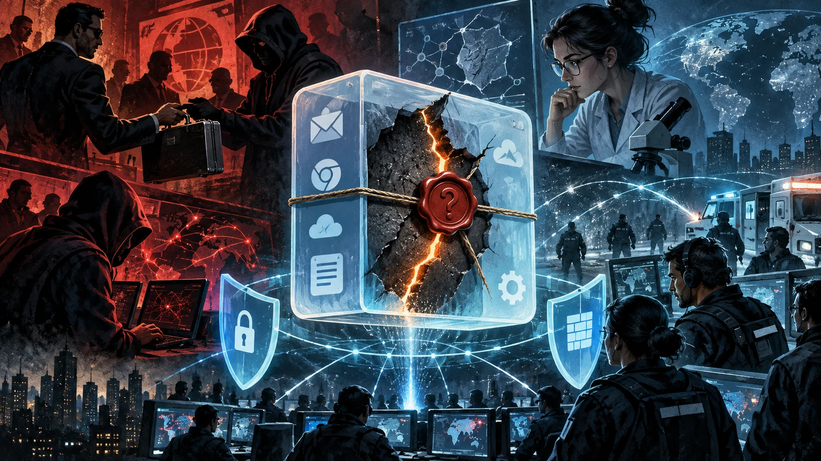 Illustrated cybersecurity scene for Zero-Day Vulnerabilities: What They Are and Why They Matter